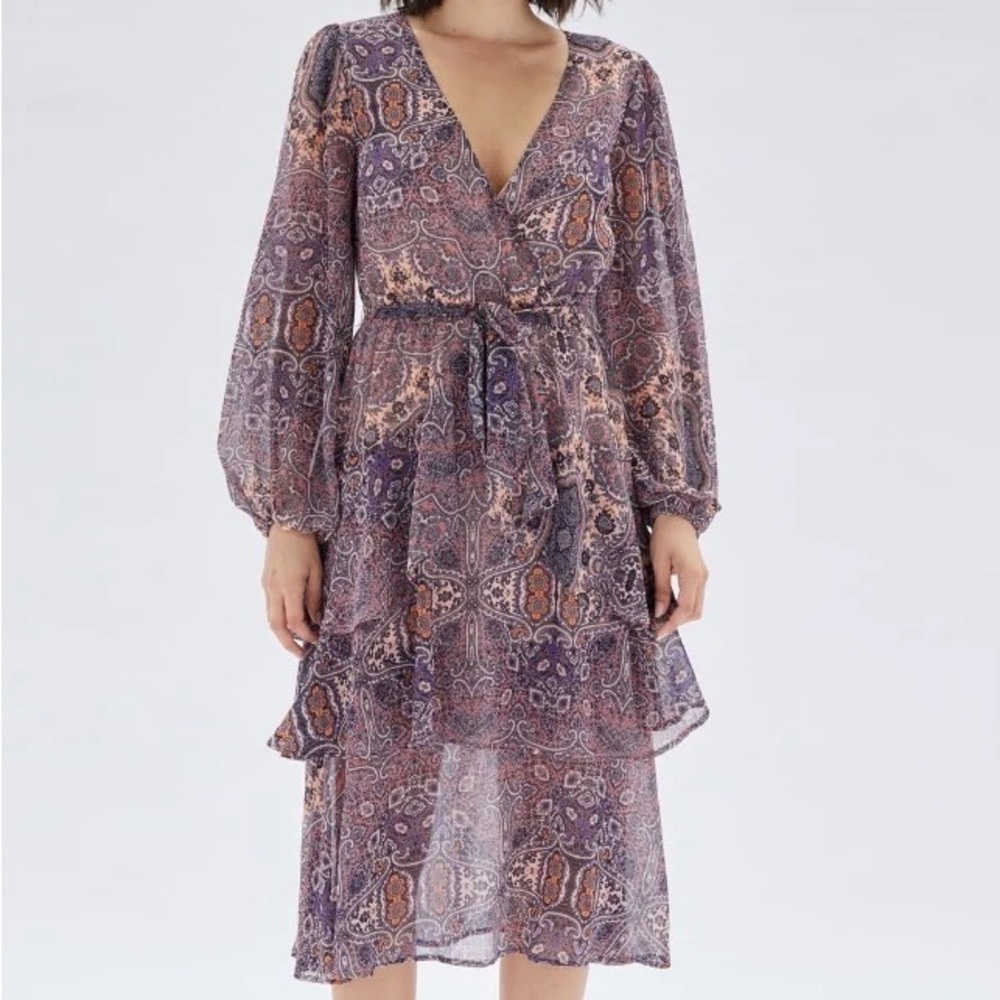 HOSSEINI FRILL MIDI DRESS BY MINK PINK- Small